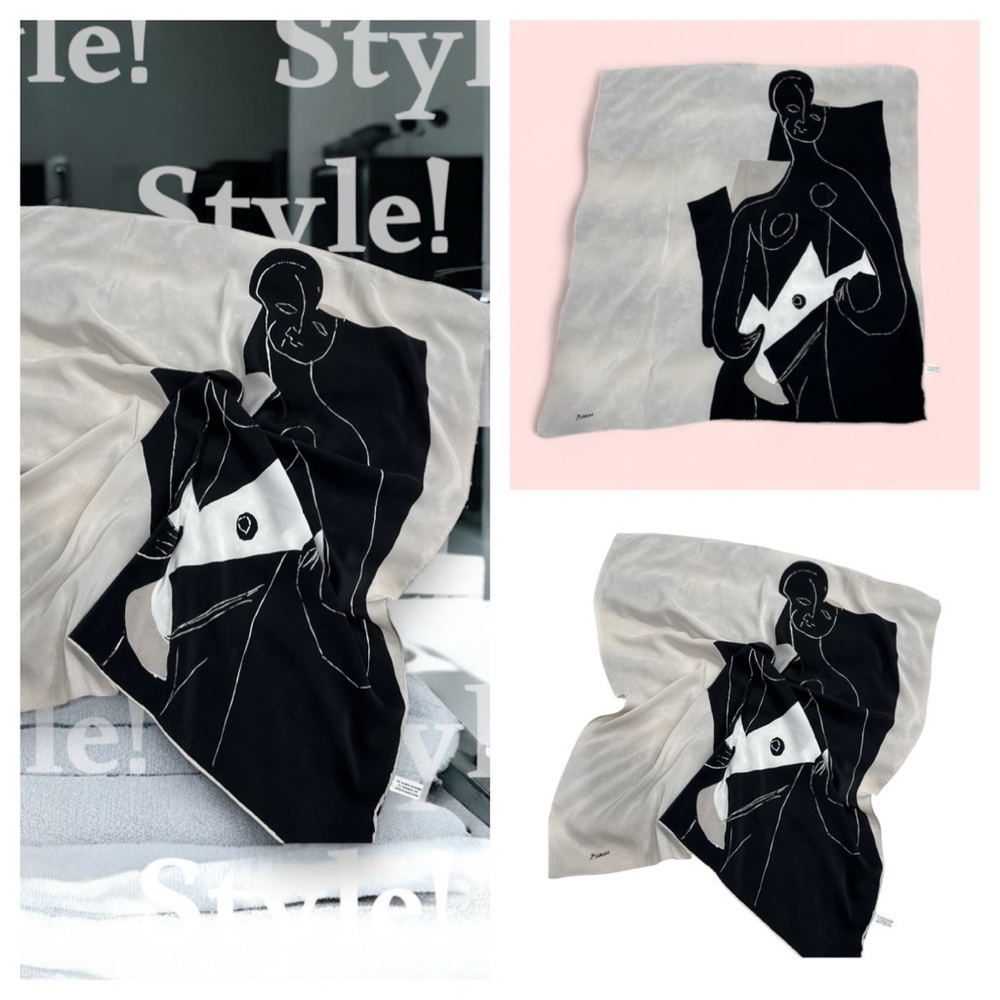 Picasso 100% silk scarf Femme a la guitare 1924 art print by Pablo Picasso